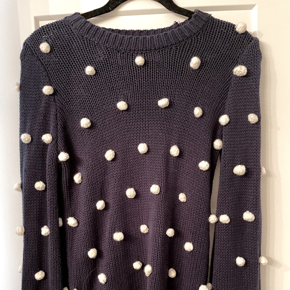 Navy blue polka dot sweater!